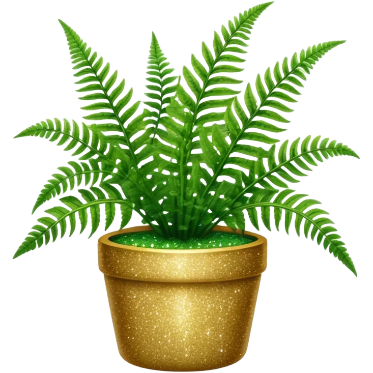 a fern plant in a glitter pot emoji
