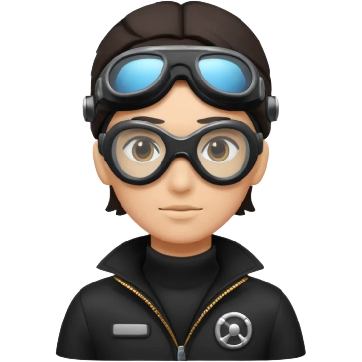 time traveler in black clothes emoji