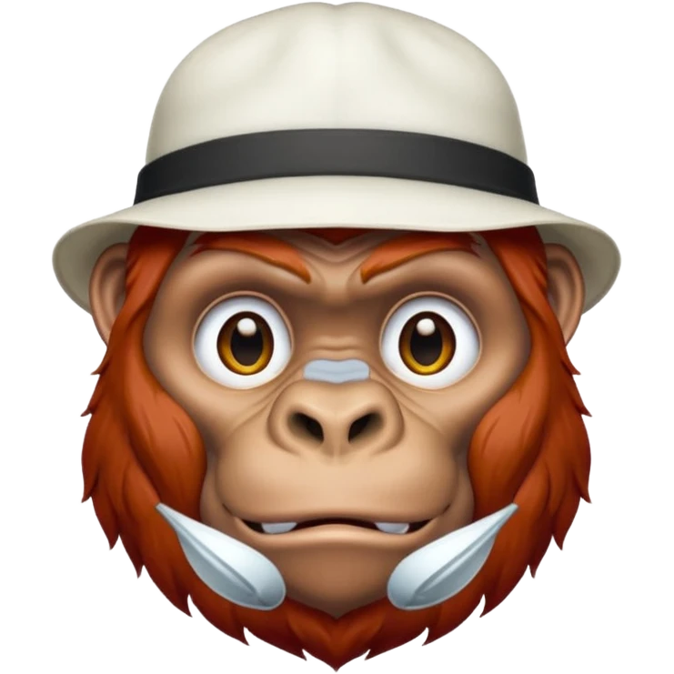 red haired gorilla with white hat emoji