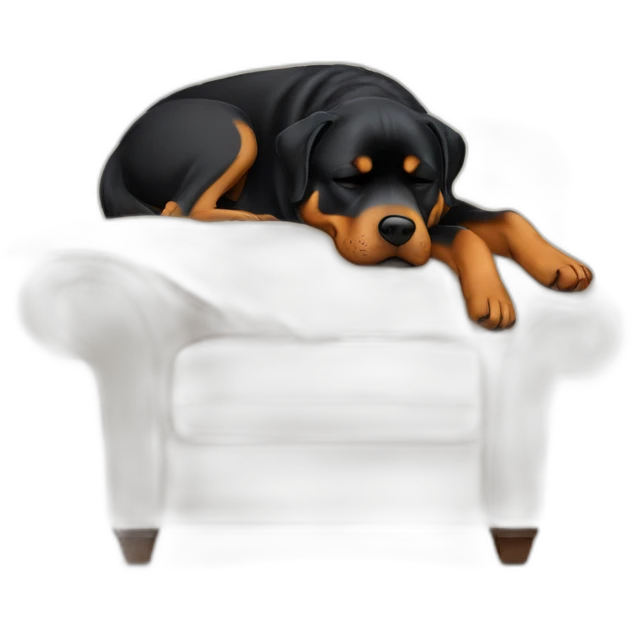 Rottweiler sleeping o couch emoji