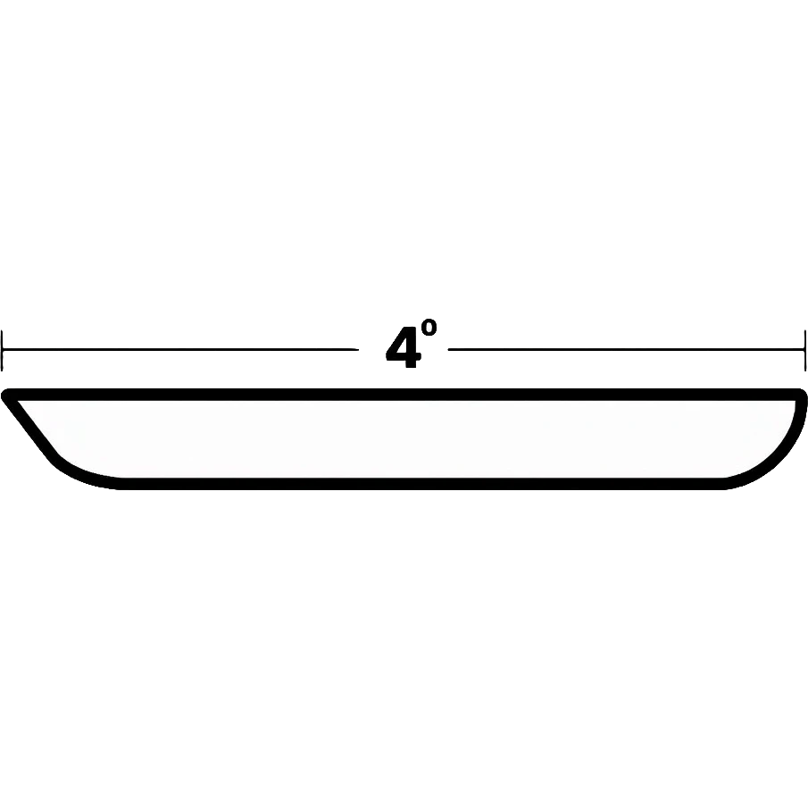 technical diagram of 4 meter boat hull with measurement marked emoji