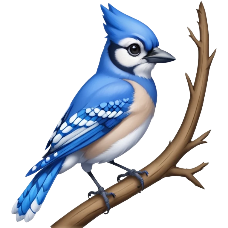Ultra realistic detailed beautiful Blue Jay in tree emoji