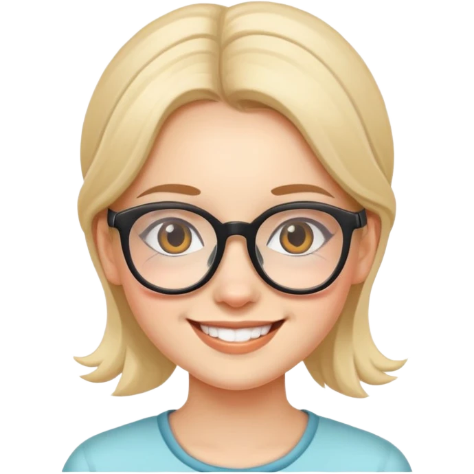 smiling girl with glasses emoji