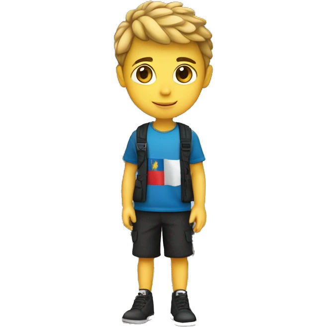 boy with albanian flag in front of eiffel tower emoji