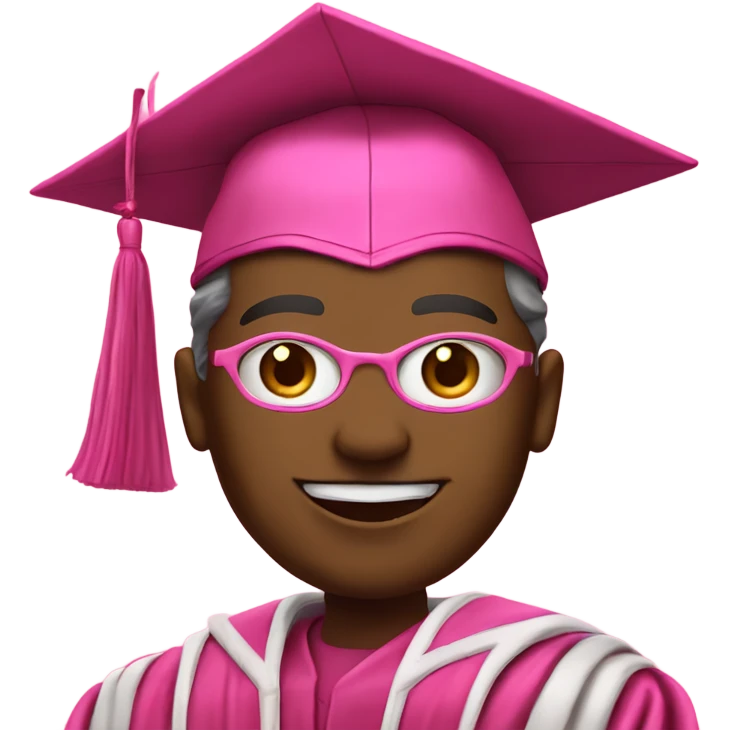 superhero (must be a superhero) in a pink graduation hat and pink academic regalia emoji