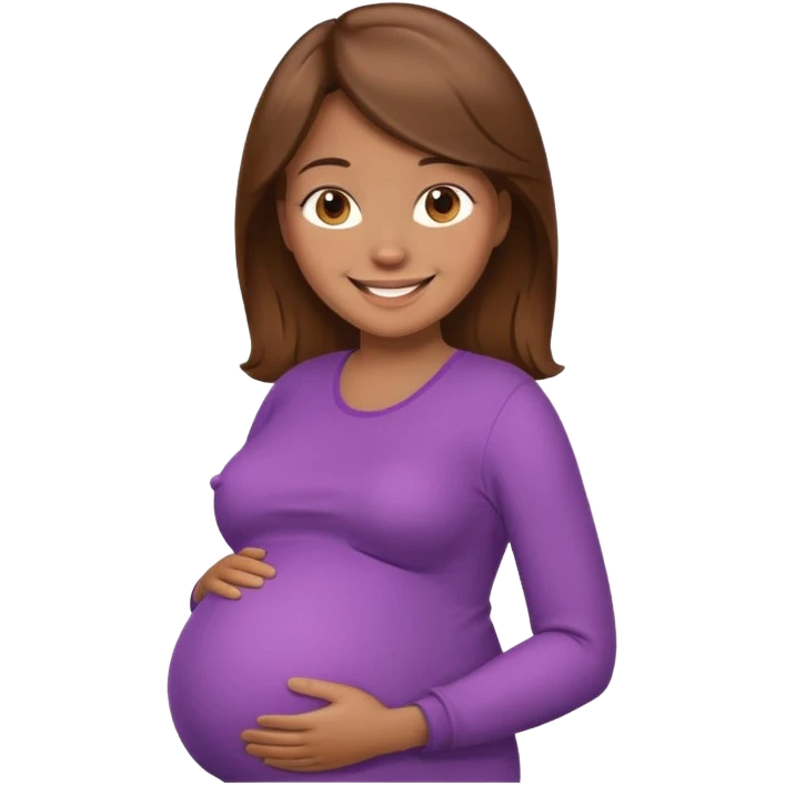 Pregnant Woman with brown hair and light brown skin emoji