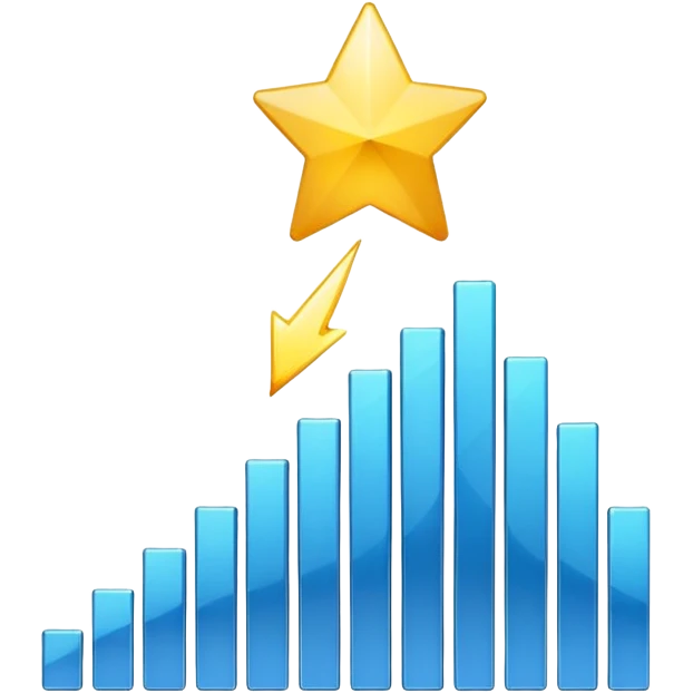 upward graph bursting play button emoji