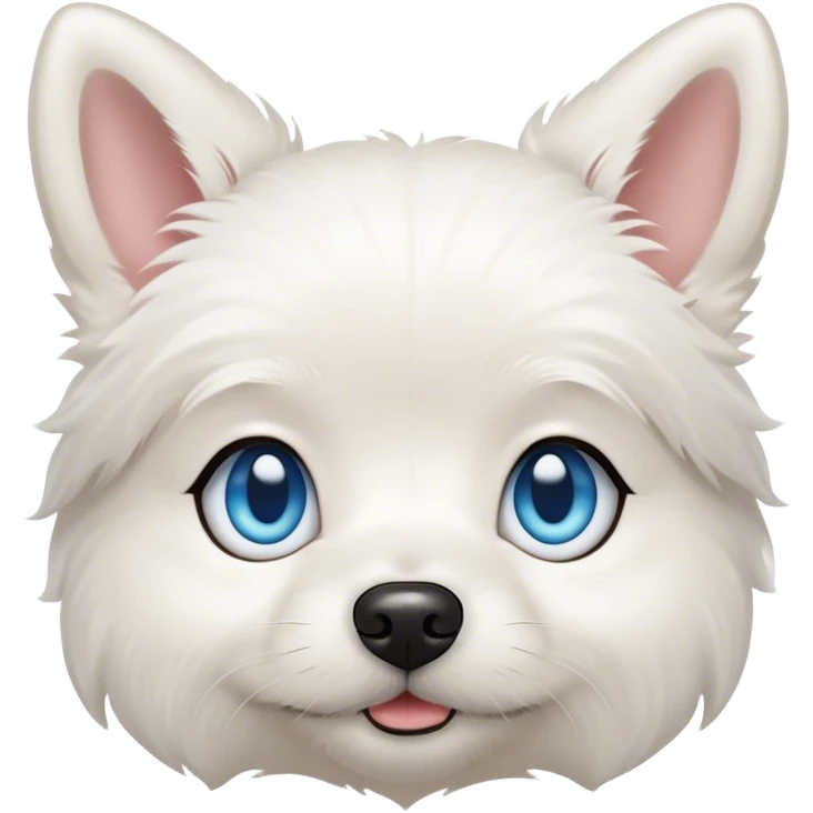 Blue eyed small white dog  emoji
