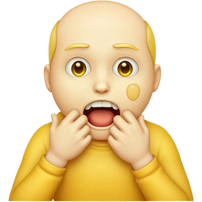 yellow emoji choking himself out creepy emoji