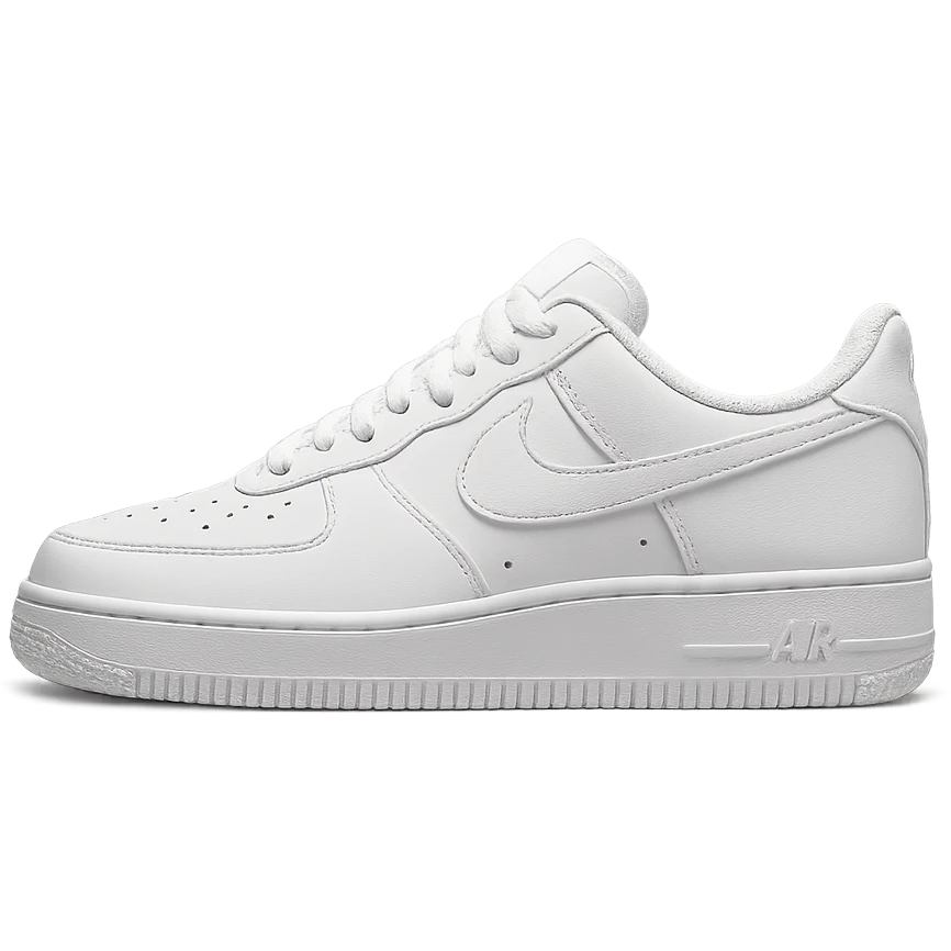 Nike Air Force 1 sneaker, classic white, side view, minimal background emoji
