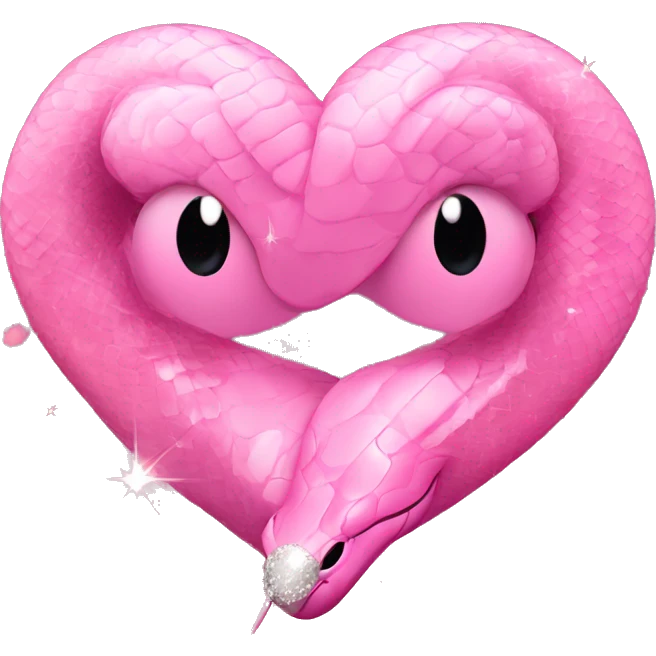 Pink heart with snake and sparkle emoji
