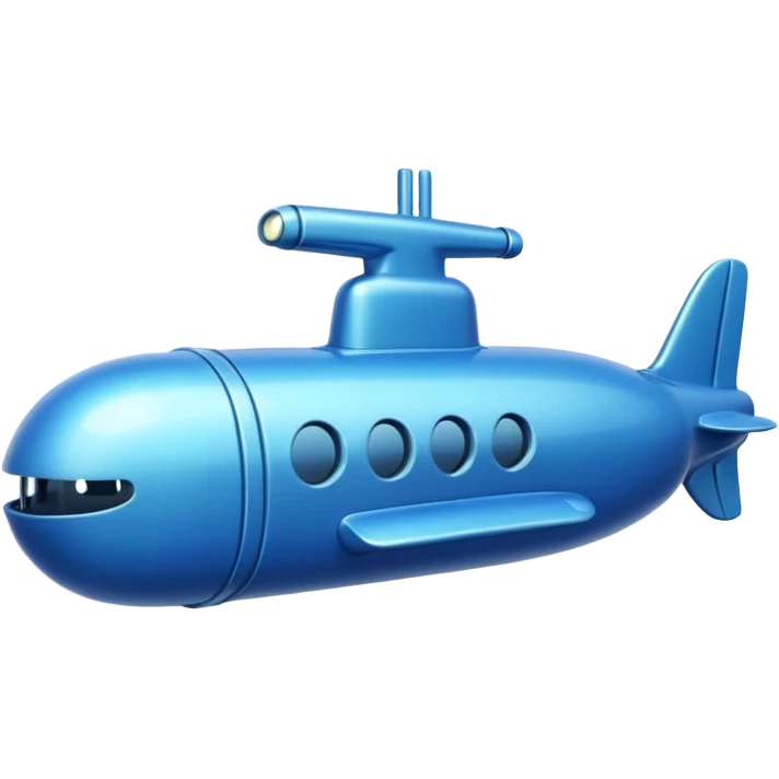 blue mini single submarine in cartoon  emoji