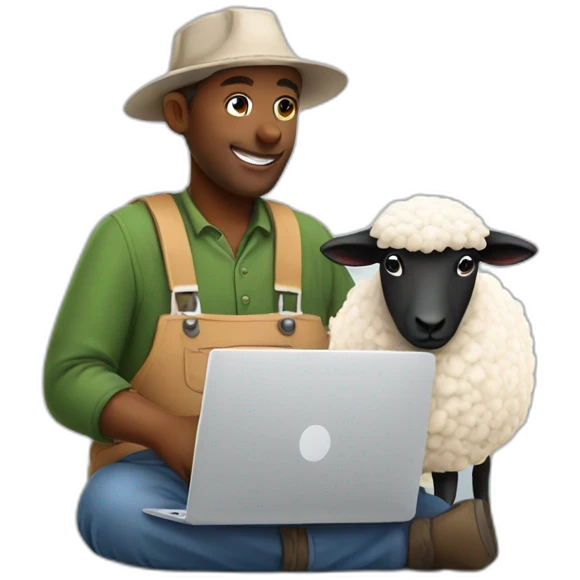 farmer-with-sheep-on-laptop emoji