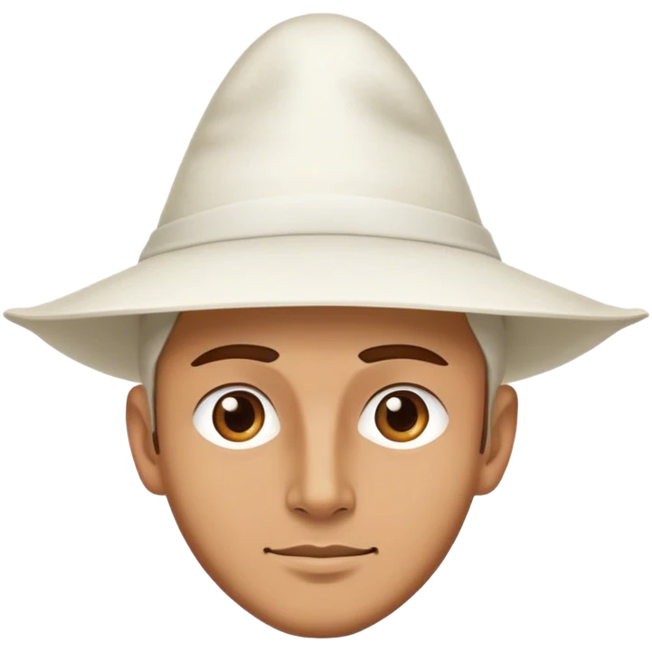 guy wearing a pointy white hat emoji