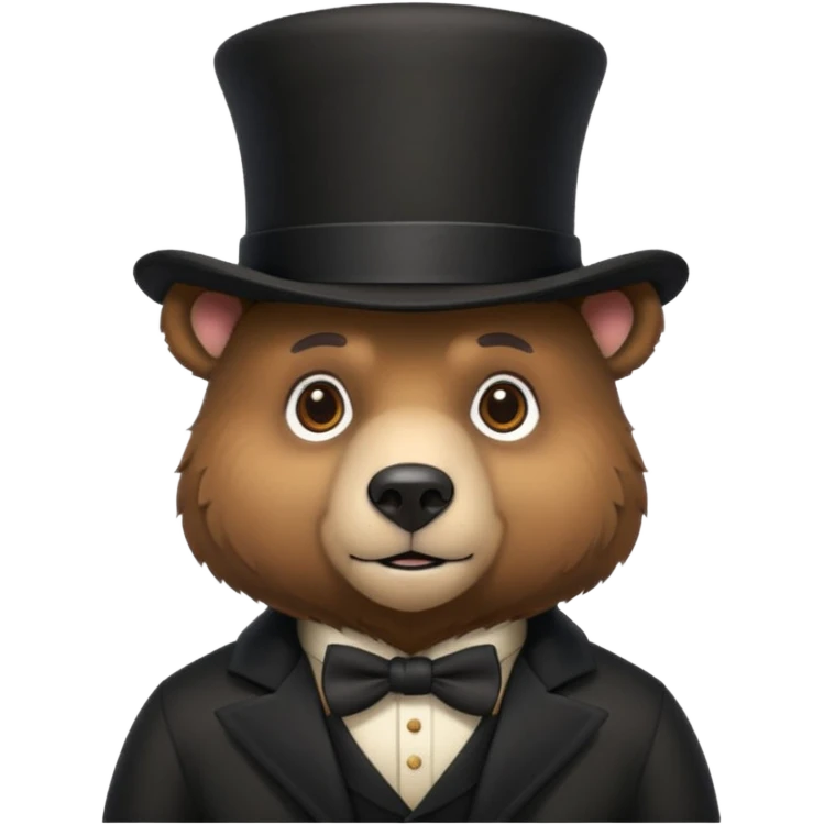 Bear with a full black tophat emoji