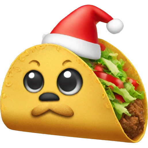 Taco wearing a Santa hat emoji