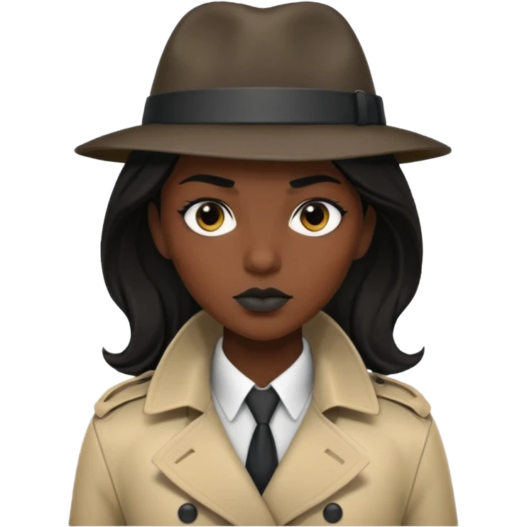 female detective, black skin emoji