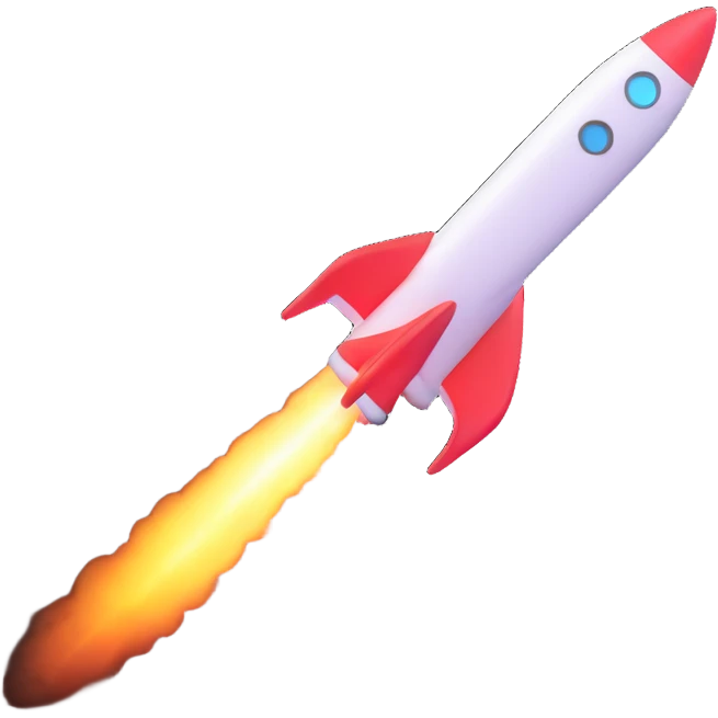 fast rocket with speed trail emoji