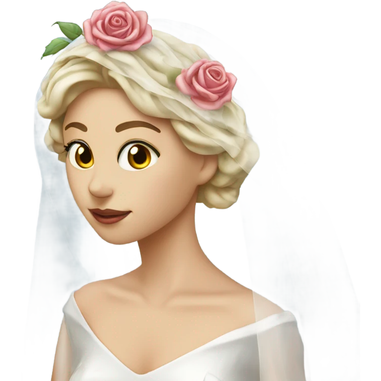  bridal veil draped over a rose. emoji