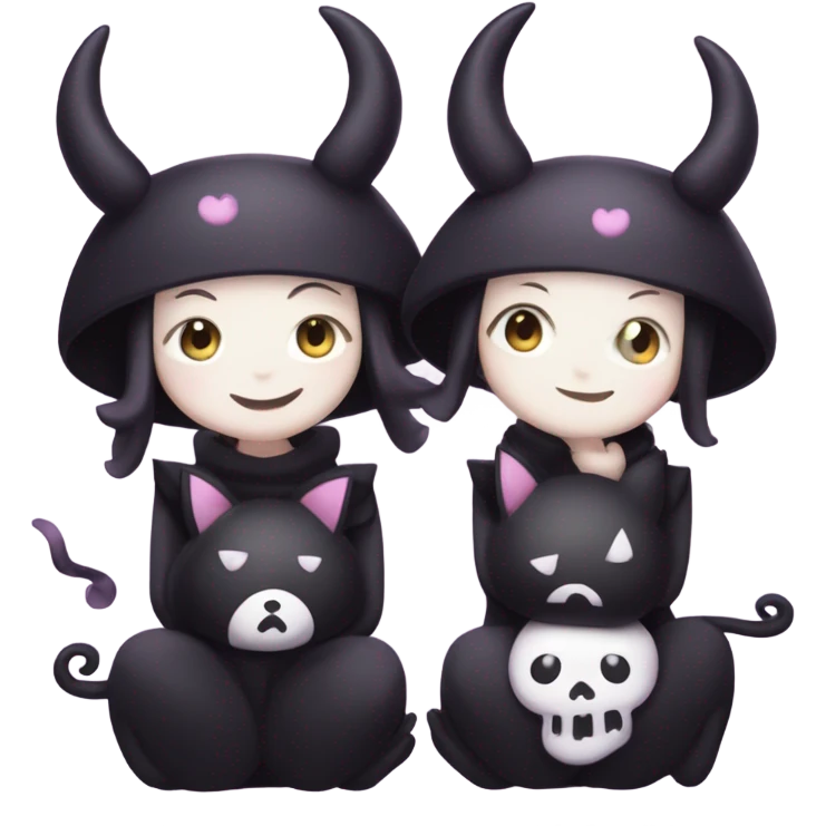 Kuromi holding a smaller kuromi emoji