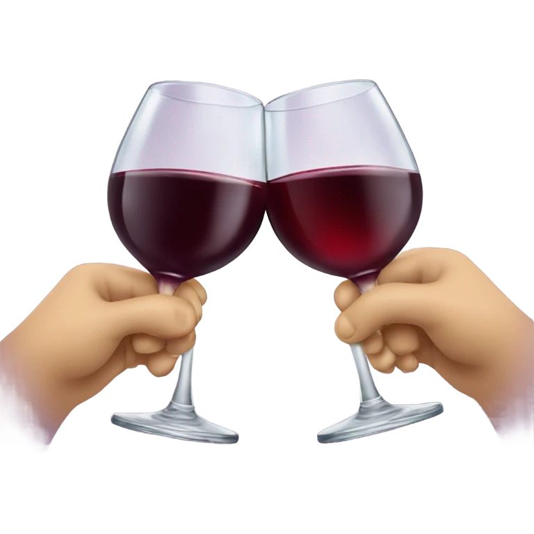 Two glasses of red wine cheersing emoji