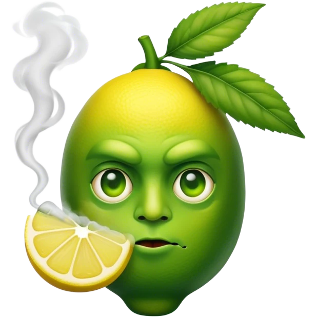 Lemon smoking marijuana emoji
