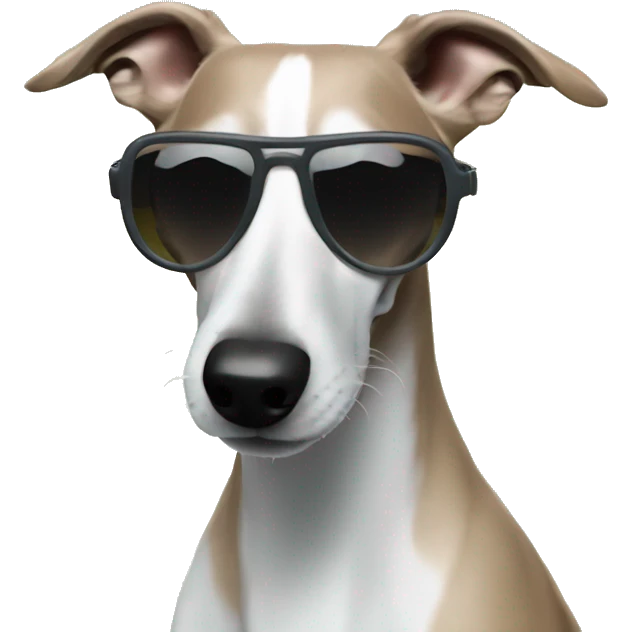 A whippet with sunglasses emoji