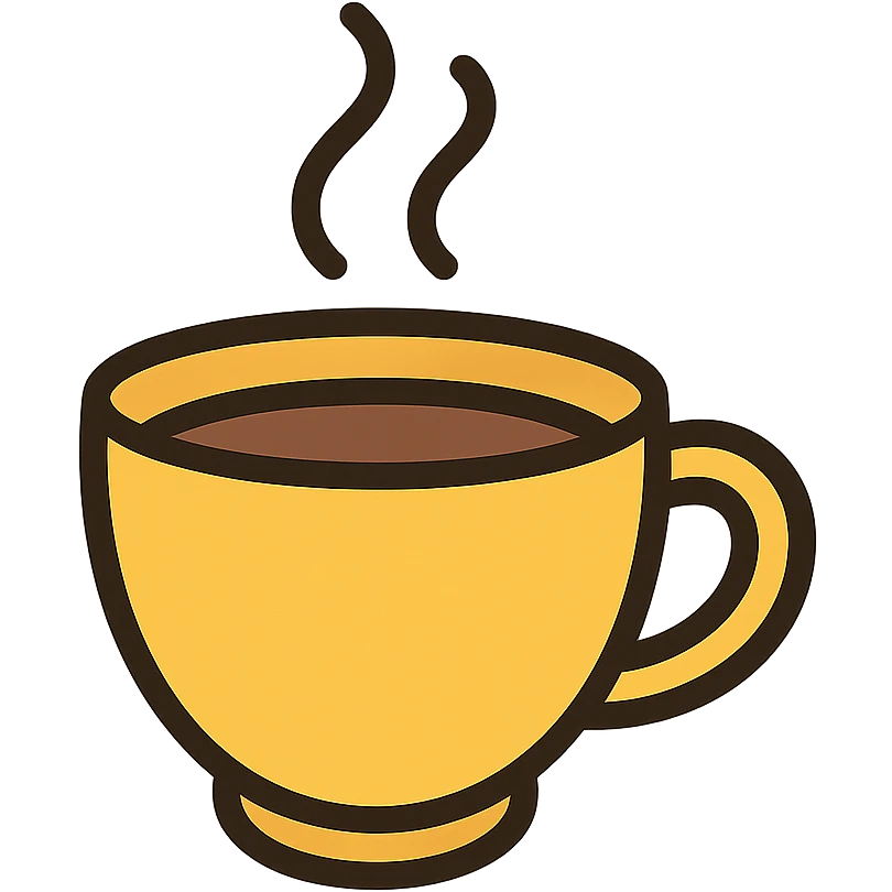 Cup of Coffee in the style of an icon emoji