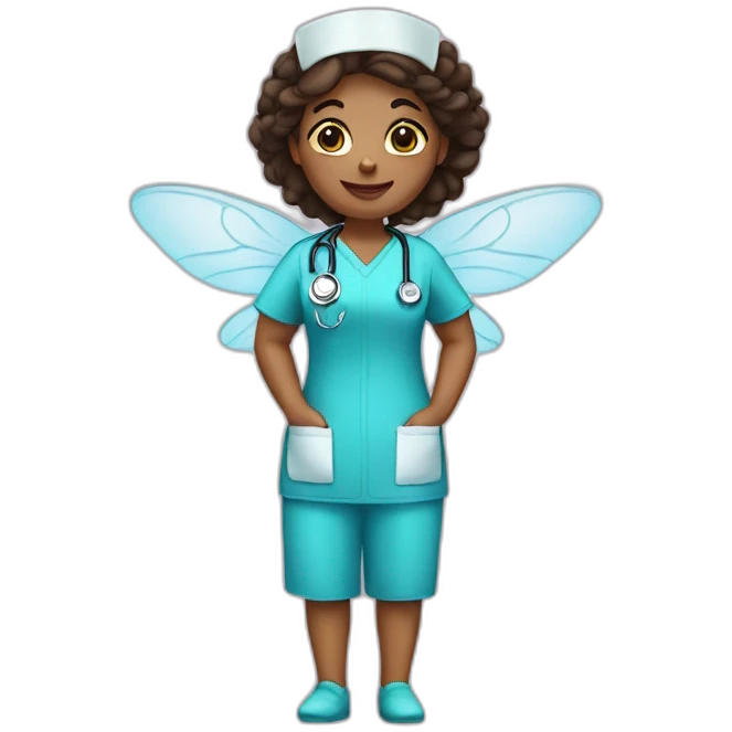 nurse fairy in scrubs emoji