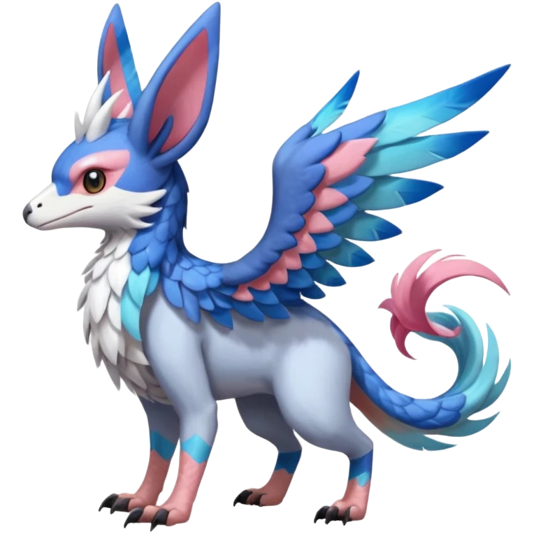 Chimera-Latios-Trico-Nargacuga-Sylveon-Silvally-Gryphon-fusion-hybrid-animal-creature  with long ears  emoji
