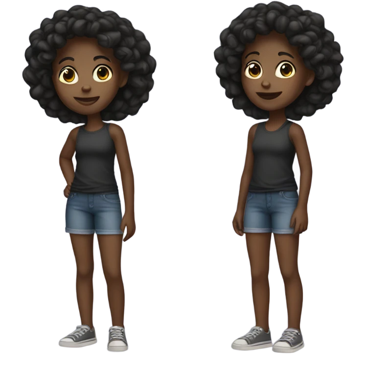 Blackgirl full body kid emoji