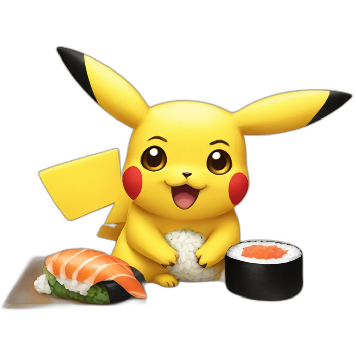 Pikachu eat a sushi  emoji