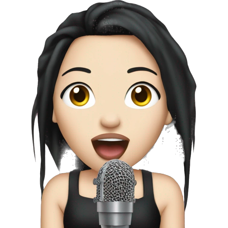 amy lee singing with microphone emoji