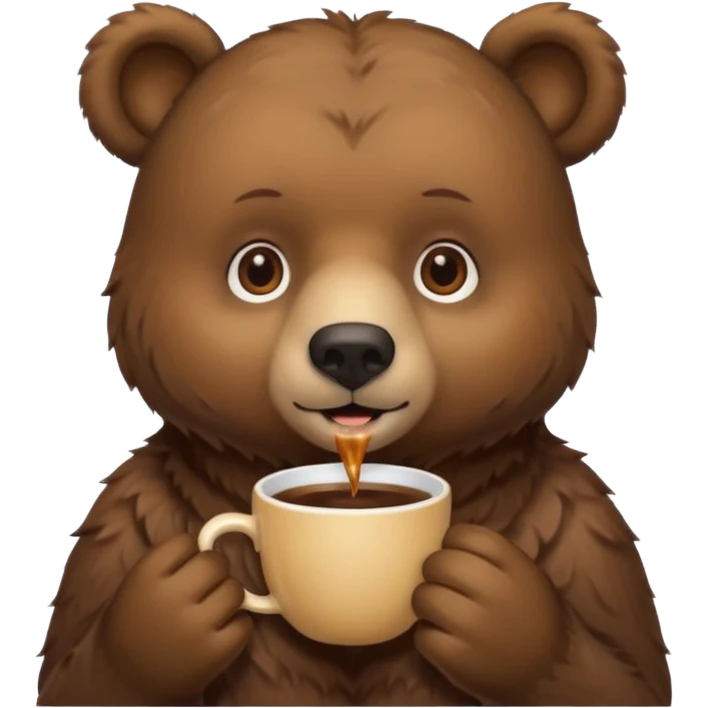 a bear drinking a cup of coffee  emoji