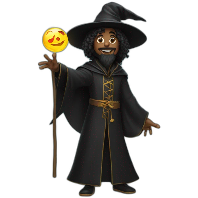 black wizard magic act emoji