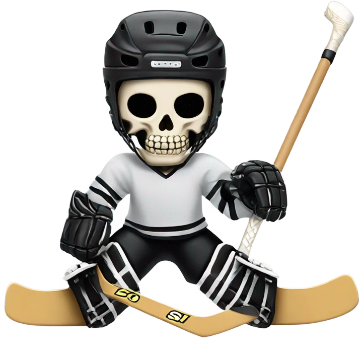 Skeleton hockey player mash-up emoji