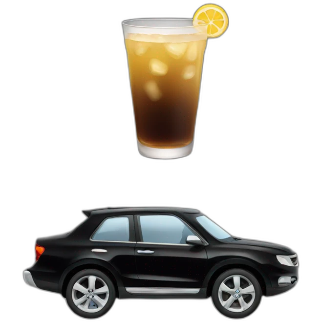Drink arriving in black car emoji