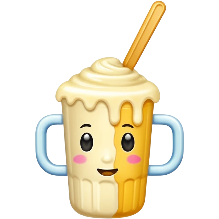 golden popsicle in a warm milk cup emoji