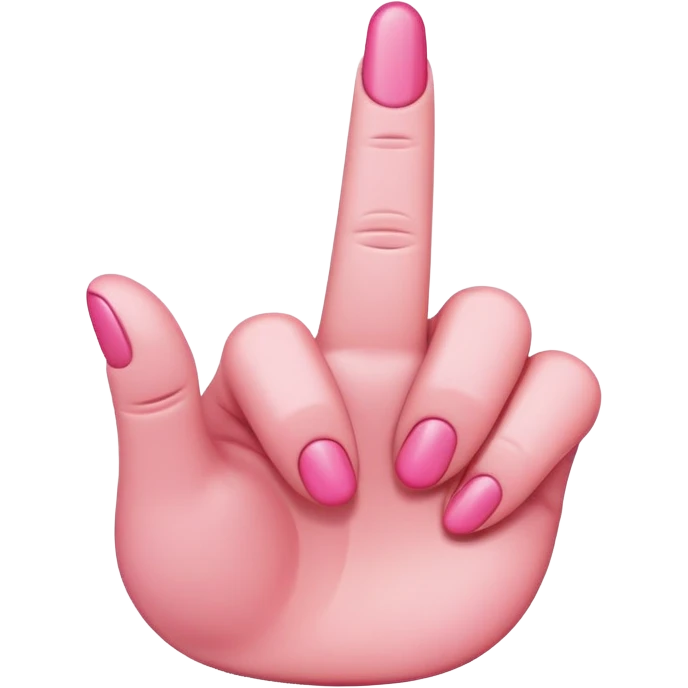 Pink middle finger emoji