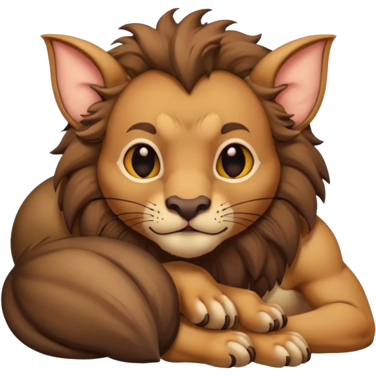 Bat chilling in lion’s stomach emoji