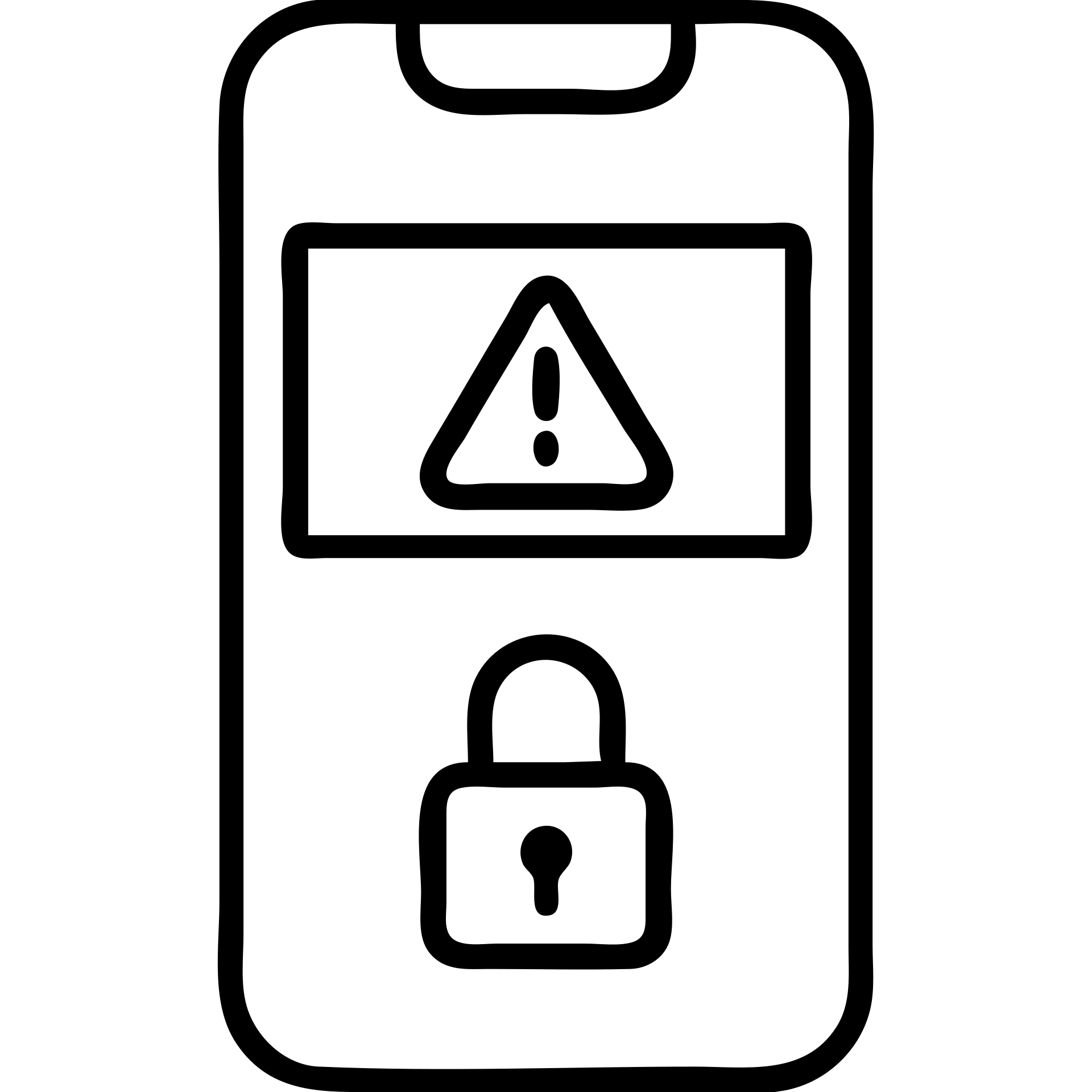 Smartphone lock screen with alert banner and small face ID camera window emoji