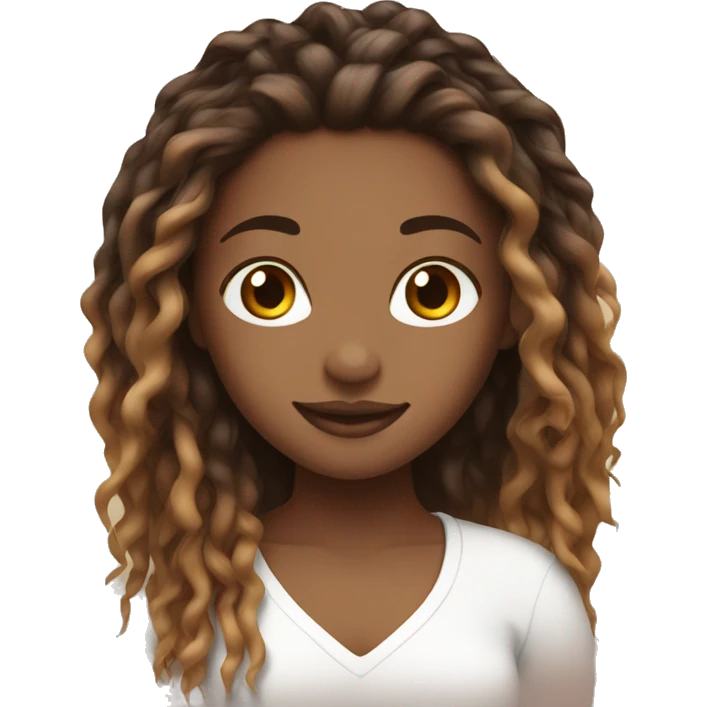Pretty girl with brown ombré locs emoji