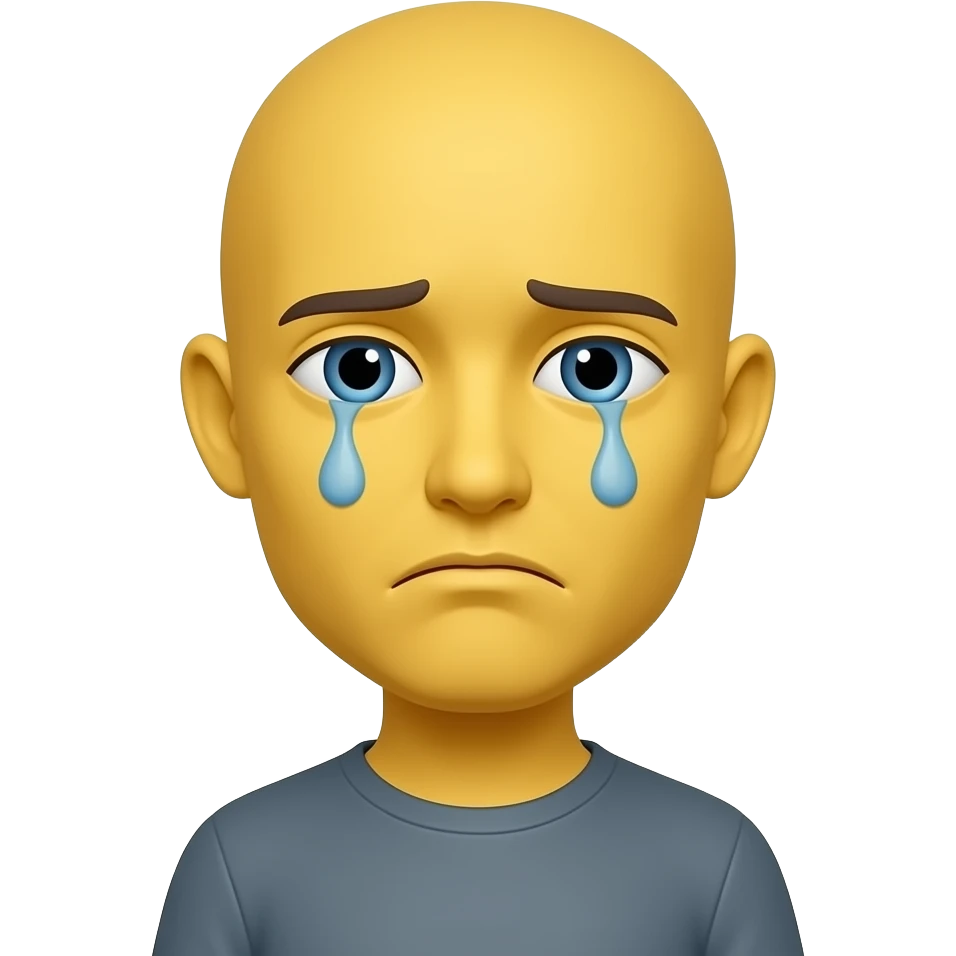 Sad😭🥺🥲 a Yellow head emoji