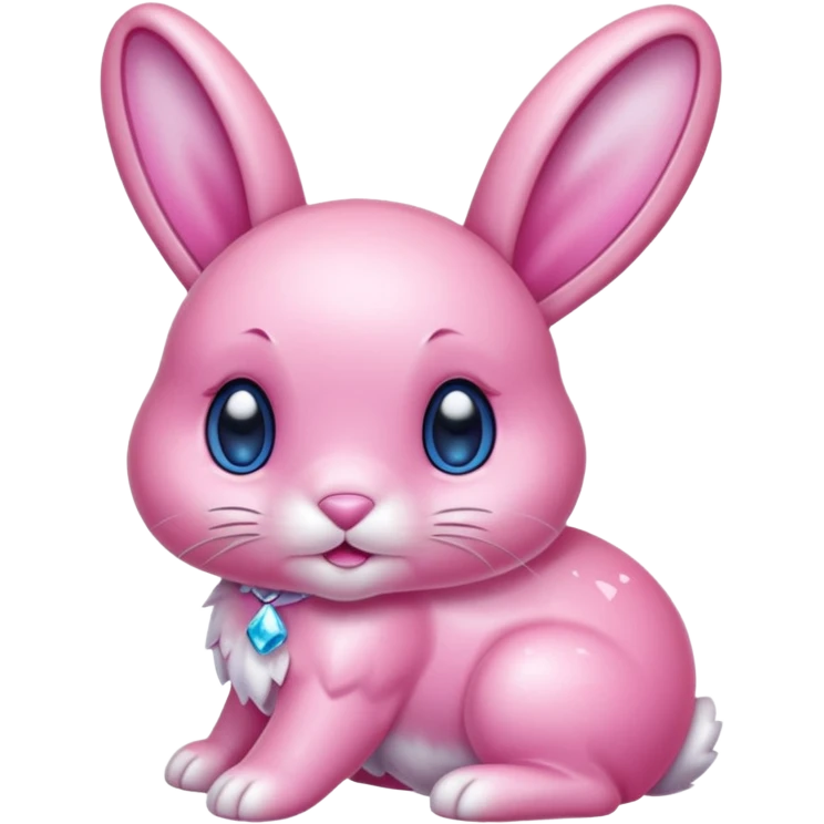  crystallized bunny pink emoji