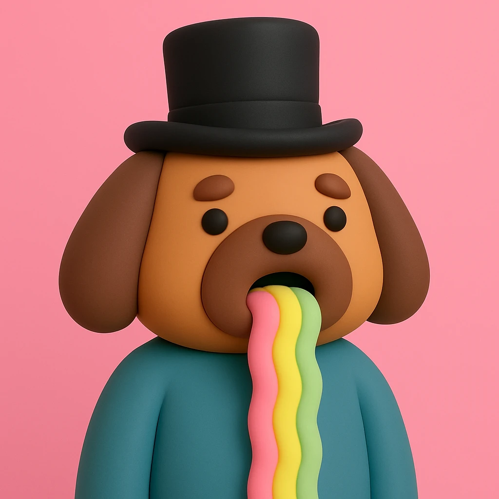 dog with tophat emoji