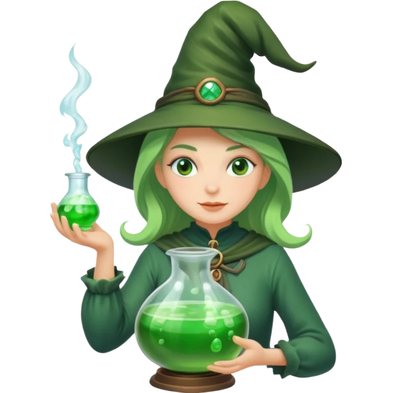 green witch cooking potion emoji