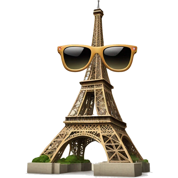 Torre Eiffel with sunglasses emoji
