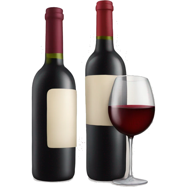Bottle of red wine with a wine glass emoji