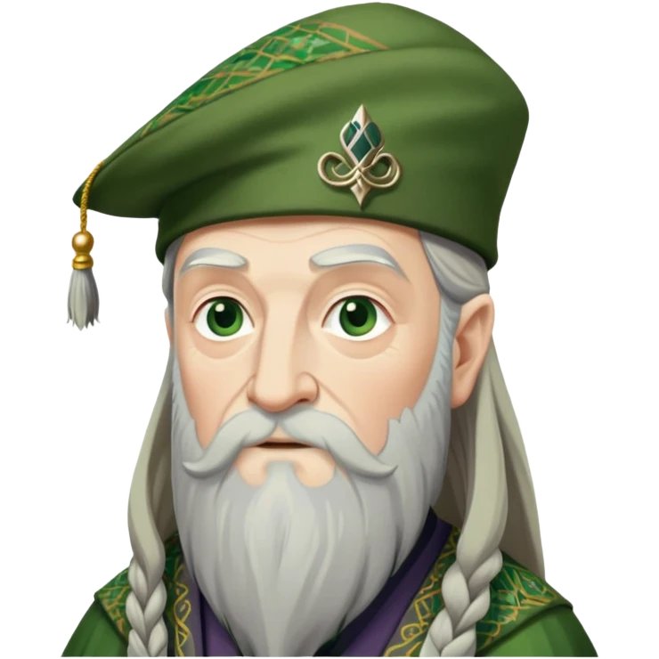 Dumbledore green scotland Tam o'shanter cap with decorative patterns emoji