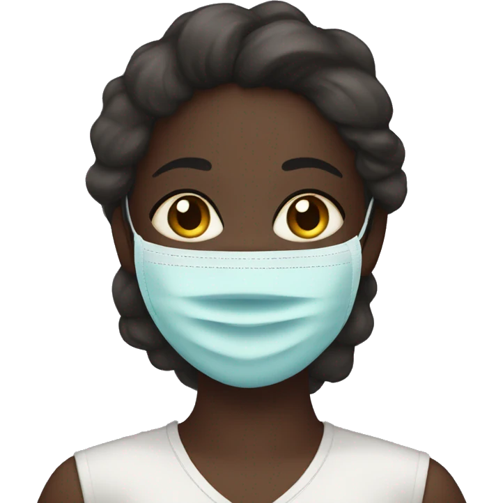 Dark skinned Girl wearing a facial mask emoji
